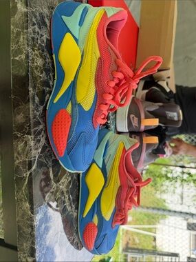 Puma Kids Multicolor Lace-Up Sneakers - Blue, Yellow, Coral, Mint